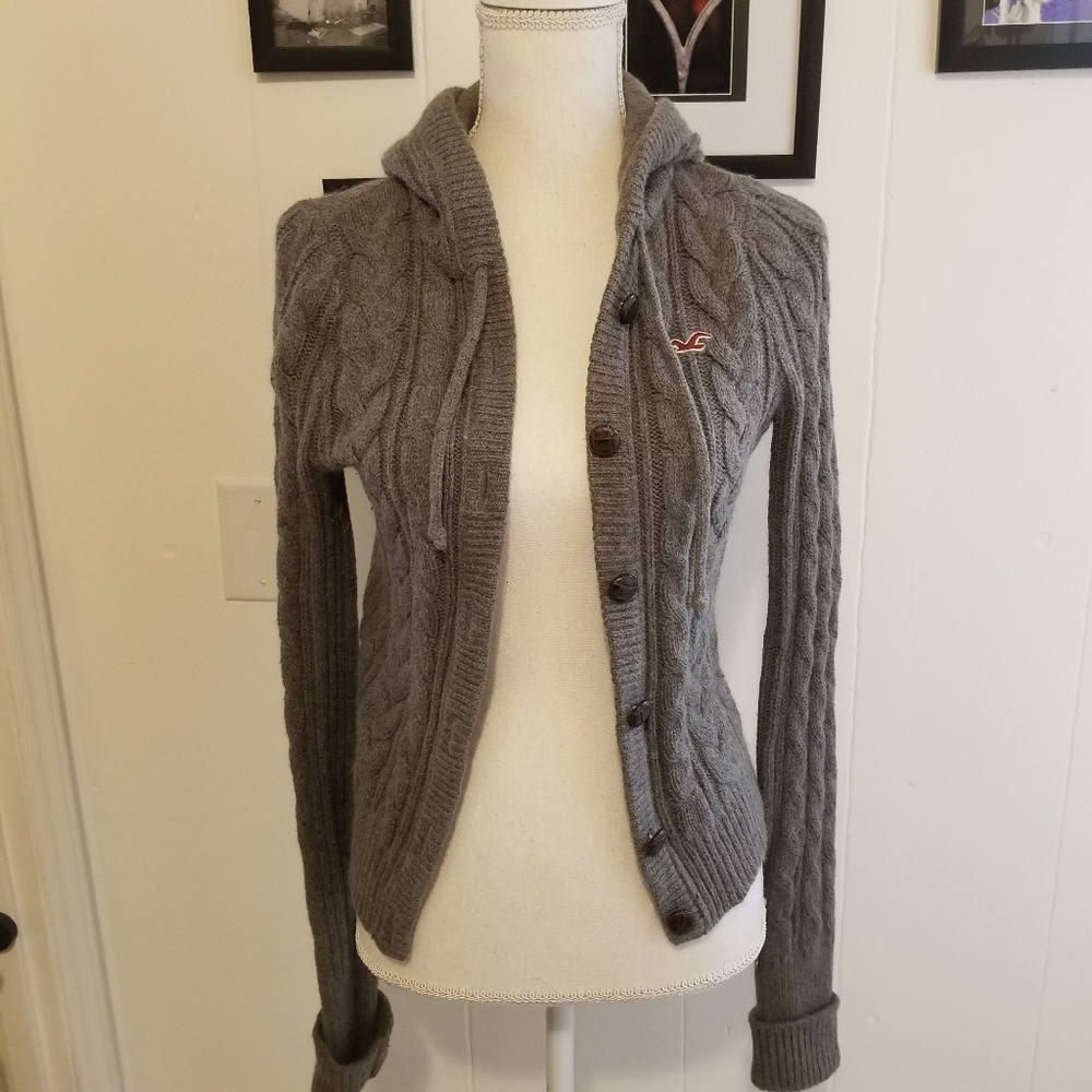 Hollister gray Sweater  hooded